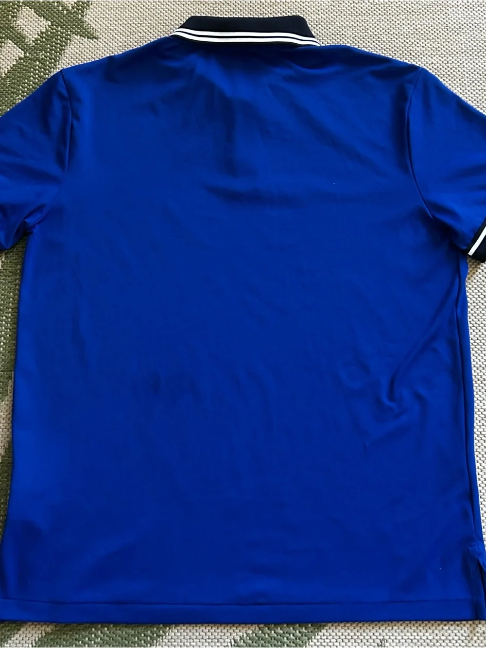 Polo by Ralph Lauren Men’s Royal Blue Performance Polo with Black Stripe Collar